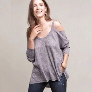 Anthropologie Deletta Millipa cold shoulder knit top size XS